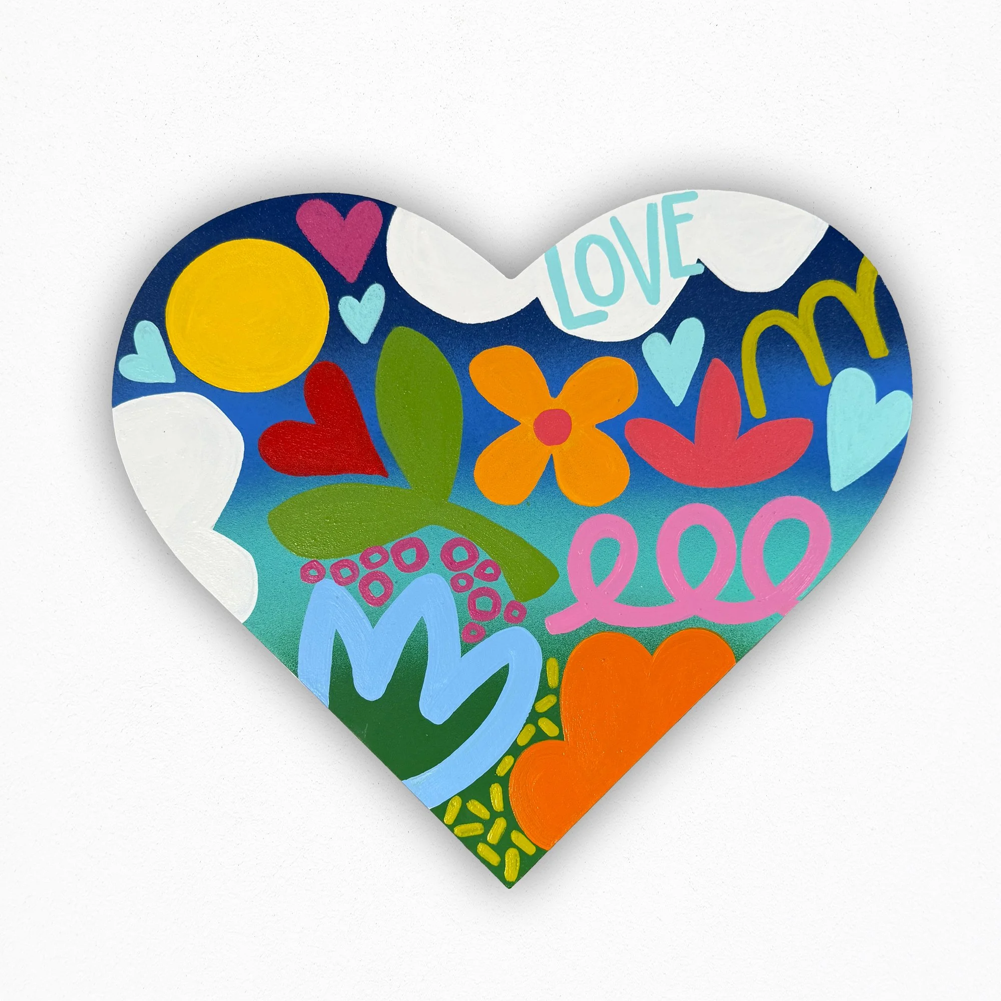 Funky Love Heart Wall Art - Vibrant Acrylic Painting by Carla Bank